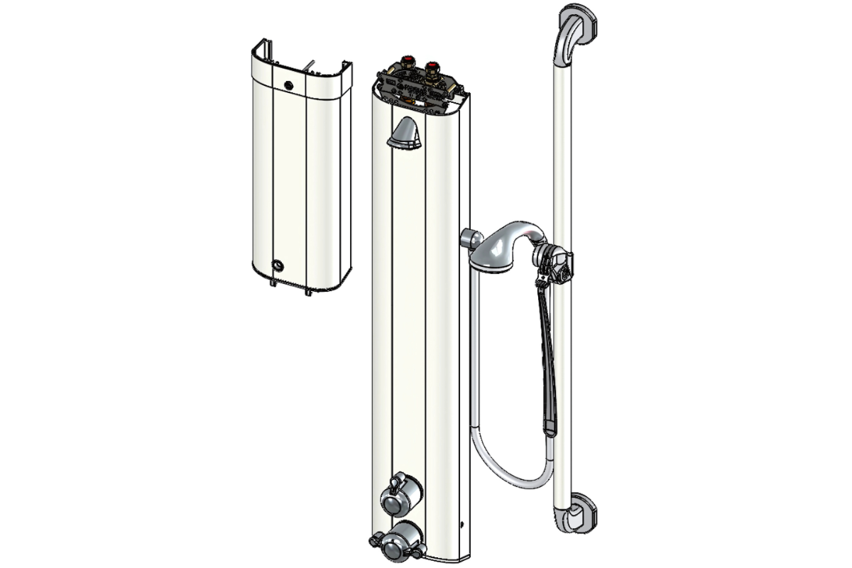 Line Drawing Horne shower panel T705T42L